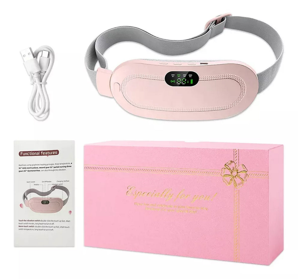 CINTURON TERMICO CON MASAJE PARA COLICOS MENSTRUALES®