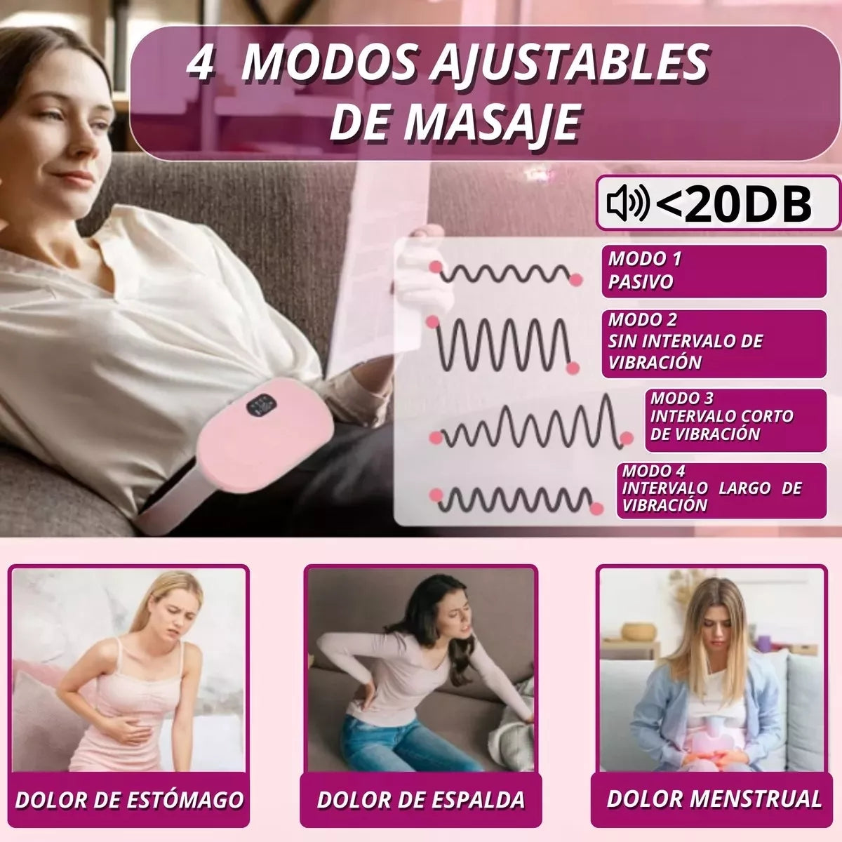 CINTURON TERMICO CON MASAJE PARA COLICOS MENSTRUALES®